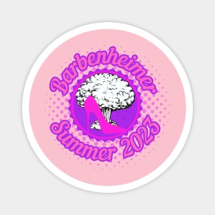 BARBENHEIMER Summer 2023. Hot Pink Stiletto Bomb. Retro Classic Style Magnet